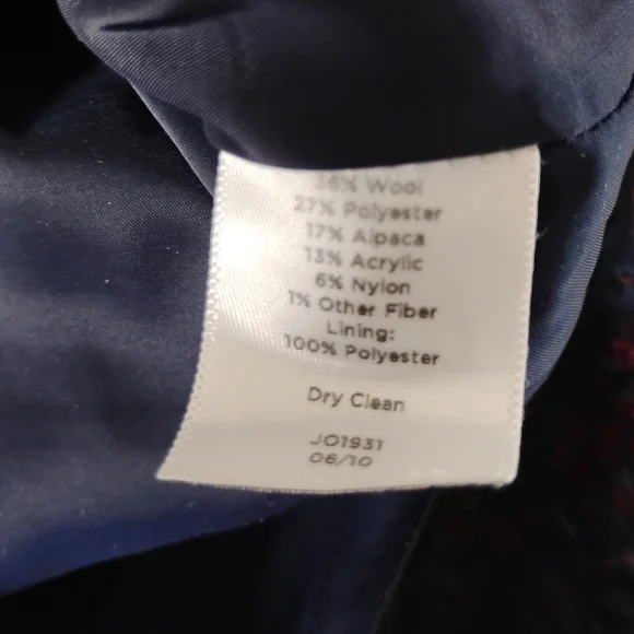 Talbots Wool Alpaca Blend Classic Pencil Skirt Tartan Navy Blue Colorful Sz 10 - Picture 14 of 14